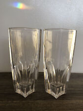 VERA WANG WEDGWOOD-Set Of 2 Cabochon Full Lead Crystal Vase’s 7”x2.5”  EUC picture