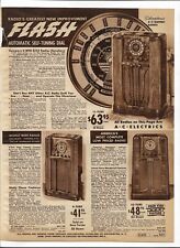 1937 Sears Catalog Ad Pages Silvertone Electric Radio Table Console 6 & 8-Tube picture