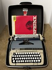1960's Blue Smith Corona Galaxie Deluxe Typewriter Portable Case - Untested picture