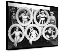 Canvas Print: Mack Sennett Girls In Costumes Posed With Tires, circa 1920-1932 picture