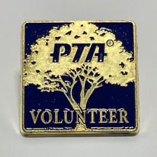 PTA Volunteer Pin (Gold & Blue Lapel Pin) Beautiful Tree Graphic picture