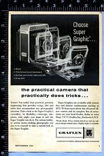 1958 Vintage Magazine Page Ad Super Graphic Graflex Camera  picture