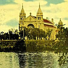 Antique Postcard St. Boniface Cathedral Manitoba, Hand Colored Photogelatine picture