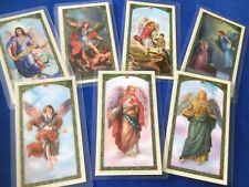 7 Archangels laminated HOLY CARDS Saint Michael Raphael Gabriel Uriel Barachiel picture