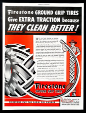 Firestone Farm tires ad Vintage 1944 original tractor tire advertisement picture