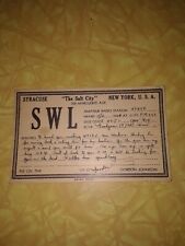 Vintage Ham Radio CB Amateur Qsl Qso Card Postcard Syracuse New York SW L 1936 picture