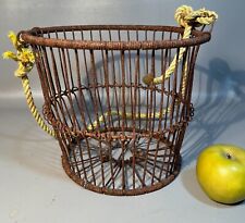Rusty Gold Wire Clamming Basket A Cape Cod Primitive Nautical Decor picture