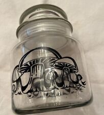 Vintage 70’s Mushroom Glass Jar with Lid - Candy Dish Container picture