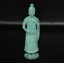 An Ancient Near Eastern Bronze Statue of Male Figurine wearing Turban C. 7th Cen picture