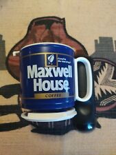 Vtg. Whirley Plastic Maxwell House Coffee Travel Coffee Cup Mug w/Lid 8 Oz picture