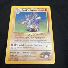 Pokemon Card Brock's Rhydon 2/132 Holo Rare Gym Heroes WOTC Played picture