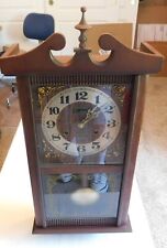 VINTAGE CENTURION 35 DAY WALL CLOCK CHIMES PEDULUM W/KEY. WORKING. picture