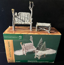 2000 Dept 56 North Pole Woods Village Access. Birch Bench and Table Set 56.56927 picture