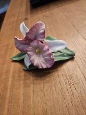 Vintage Homco Purple/Blue Iris w/Stem Porcelain Figurine picture