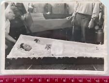 1940s Dead Bride in Open Coffin Woman Funeral HORROR Post Mortem Vintage Photo picture
