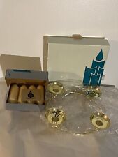 Partylite Vtg Quartet Brass Candelabra Taper Candle Holder New In Box  4 Candles picture