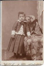 Child Dressed Up Photograph Studio Pose Late 1800s Cabinet Card 4x6 picture