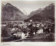 Switzerland Switzerland General View of Interlaken Jungfrau. Albumin 21x27 circa 1880 picture