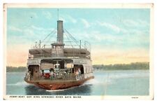 1926 Ferry Boat, Gov. King, Kennebec River, Bath, ME Postcard picture