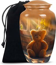 10 Inch Golden Sunlight Teddy Large Cremation Urns Human Ashes Urns Funeral Urn picture