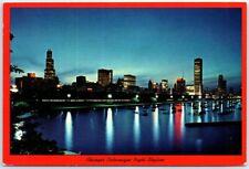 Postcard - Chicago's Picturesque Night Skyline, Illinois, USA picture