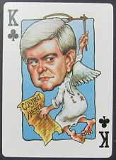 Newt Gingrich 1996 Caricature Single Swap Wide Playing Card Unused King Clubs picture
