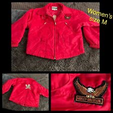 Women’s Medium Windbreaker Coat W/ Harley Davidson Patch & Eagle 🦅Jacket M picture