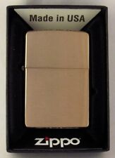 New 204B J 22 Zippo Brushed Finished Brass Lighter Never Fired picture