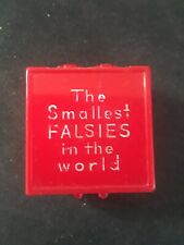 Vtg Novelty Gag Gift w Red Box The Smallest Falsies in the World Dentures picture