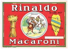 ORIGINAL BOX LABEL VINTAGE MACARONI 1916 ITALIAN AMERICAN COOKING PHILADELPHIA B picture