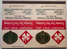 ~Un-cut Matchbook Cover, 2  Never Folded, Stapled, Fort Polk Louisiana picture