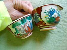 Japanese Satsuma Tea Bowls Yunomi Nesting 1960s Japanese Marks Immortals picture