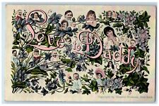 c1910's Over Population Conspiracy Love To Daddy Pansies Flowers Postcard picture