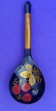 Hand Painted Russian Lacquer Khokhloma Wooden Spoon~ Berries 7-1/2” SALE picture