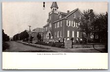 Souderton Pennsylvania~Public School~Main Street Birdseye View~c1905 B&W PC picture