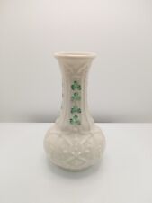 Vintage Belleek Bud Vase W/Shamrock Design 5-1/4