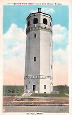Highland Park Observation And Water Tower St Paul Minnesota c1930 Postcard picture