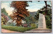 Great Barrington Massachusetts~Indian Fordway Marker On Hill~Vintage Postcard picture
