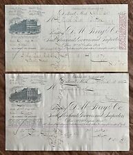 * PAIR * 1882 / 83 BILLHEADS ~ Detroit Michigan D. M. Ferry & Co. Seed Merchants picture