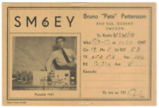 Ham Radio Vintage QSL Card    SM6EY from Ockero,Sweden 1954 with station photo picture