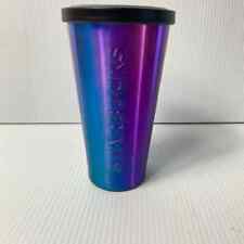 Starbucks 2014 Iridescent Purple Blue Cold Cup Stainless Steel Tumbler 16 oz  picture