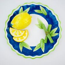 Lemon and Bamboo Decorative Ceramic Wall Plate by Ganz Bella Casa picture