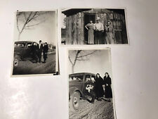 Vintage 1930s Photos Of People And Old Cars Lot Of 3 Black And White Photos picture