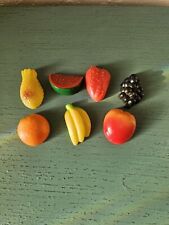 Vintage Mid Century Lot Of (7) Fruit Refrigerator Magnets picture