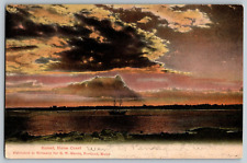 Portland, Maine ME - Sunset, Maine Coast - Vintage Postcard - Posted 1907 picture