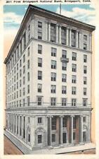 First Bridgeport National Bank, Connecticut 1919 Vintage Postcard picture