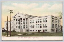 New Rochelle New York NY High School Building Unposted Antique Postcard picture