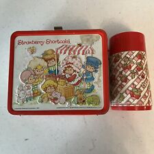 Vintage 1981 Aladdin Strawberry Shortcake Metal Lunchbox With Thermos picture