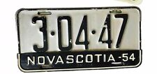 Nova Scotia License Plate 1952 1954 Black Tab picture