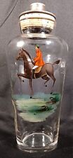 Antique Abercrombie & Fitch Handpainted Fox Hunter Cocktail Shaker C1920s picture